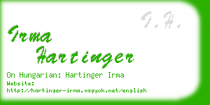irma hartinger business card